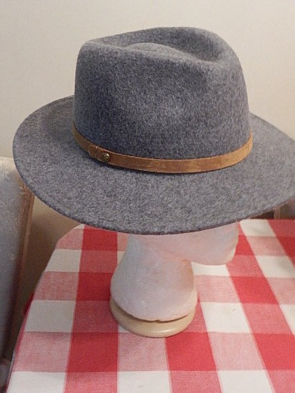 NEW Frye Felt Fedora / Riviera Panama Hat Gray Medium/Large NWT